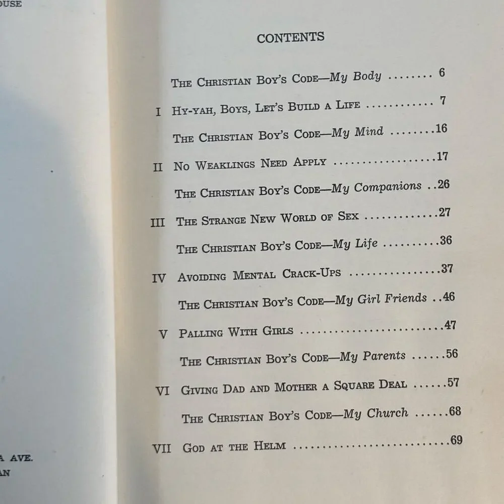 Vintage 1943 Christian Boy's Problems Book by Bertrand Williams, Zondervan, HCDJ